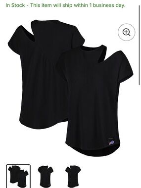 Pittsburgh Steelers Women's Black Cutout Short Sleeve Tee Kiya Tomlin NFL